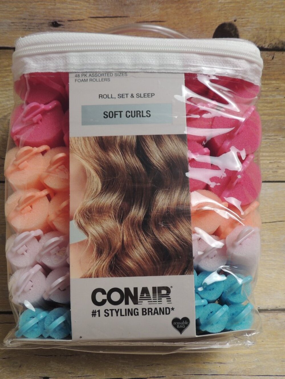 BRAND NEW Conair Foam Hair Rollers Set - 48 Pack Heatless Curlers